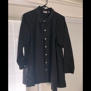 Habitat Black Cotton Tunic Button front and back Shirt, Size L